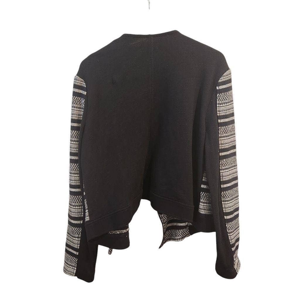 Lou & Grey Moto Zip Up Sweater Jacket XXL Women's Black White - Picture 3 of 6